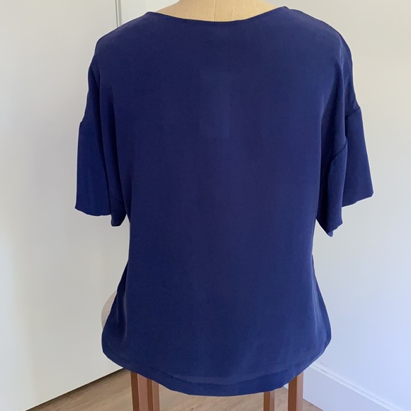 NWT Vintage 3.1 Phillip Lim Blue Silk Blouse Sz 2 - Picture 3 of 5